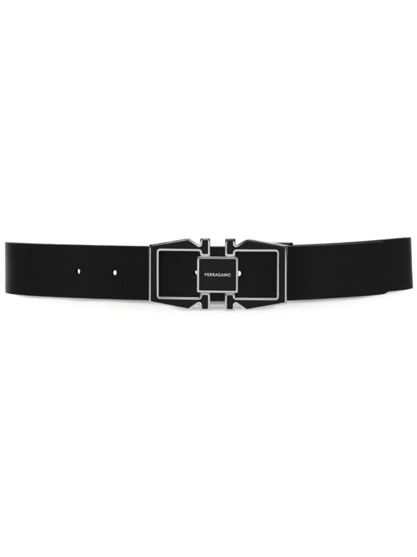 Ferragamo Gancini-buckle revesible leather belt