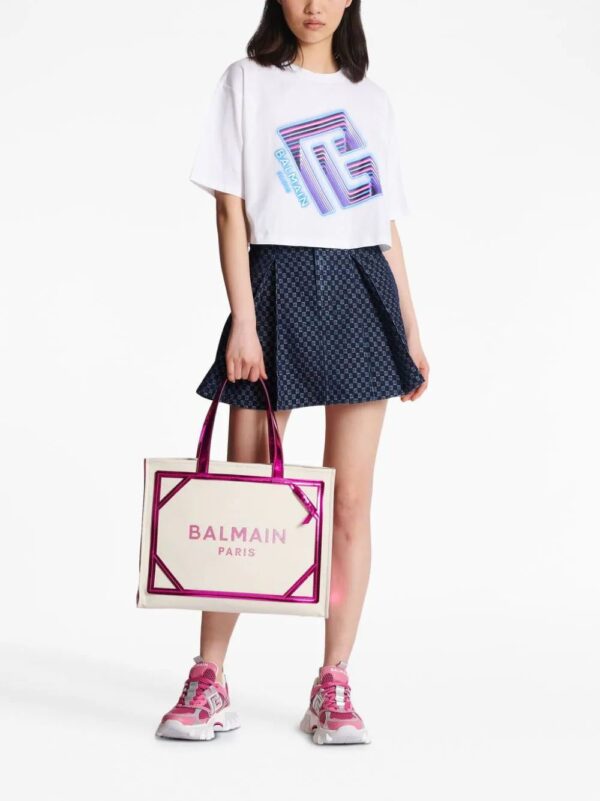 Balmain  logo-print cropped T-shirt - Image 2