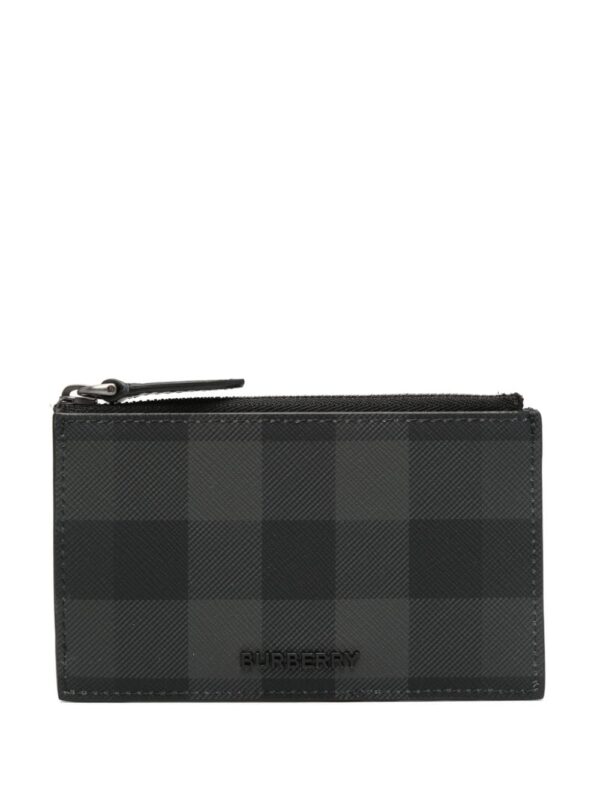 Burberry logo-plaque check-pattern wallet