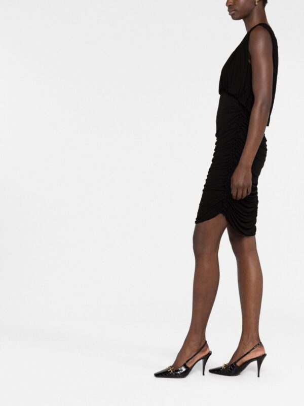 Saint Laurent ruched V-neck minidress - Image 4