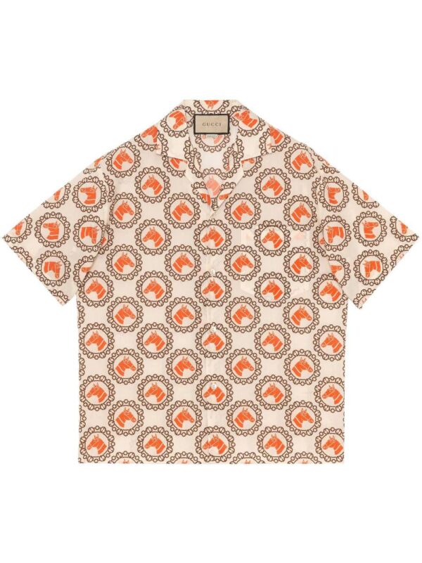 Gucci  graphic-print cotton shirt