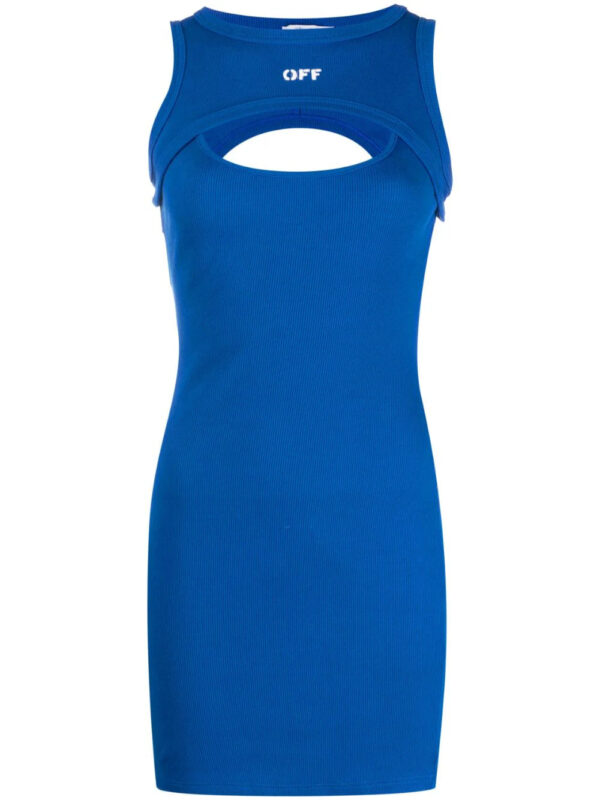 Off-White  Off Stamp ribbed minidress