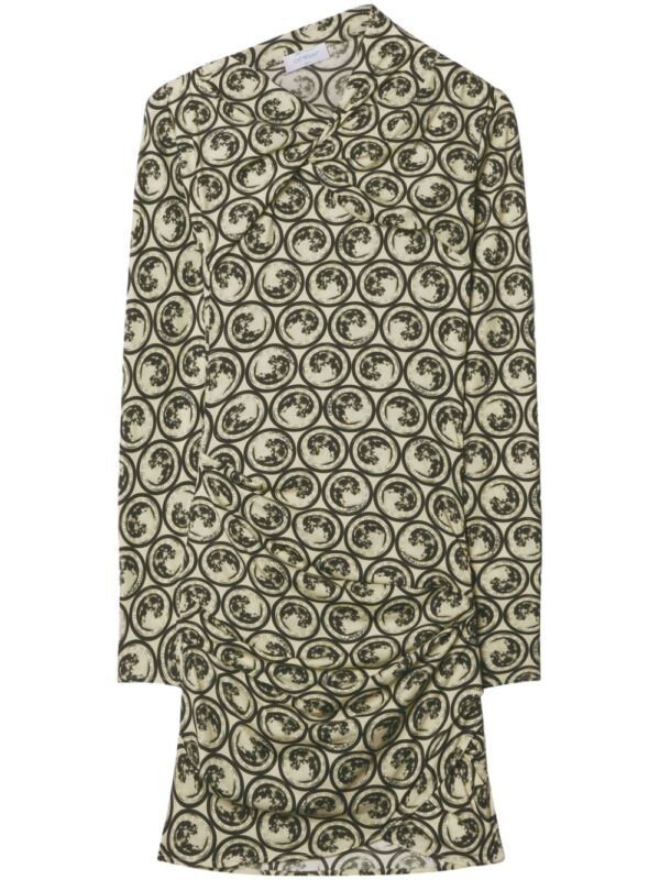Off-White Moon-print gathered asymmetric dress