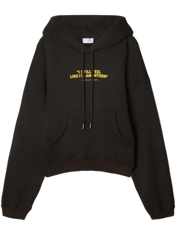 Off-White  slogan-print cotton hoodie