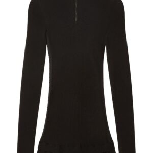 Off-White high-neck pleated knitted minidress