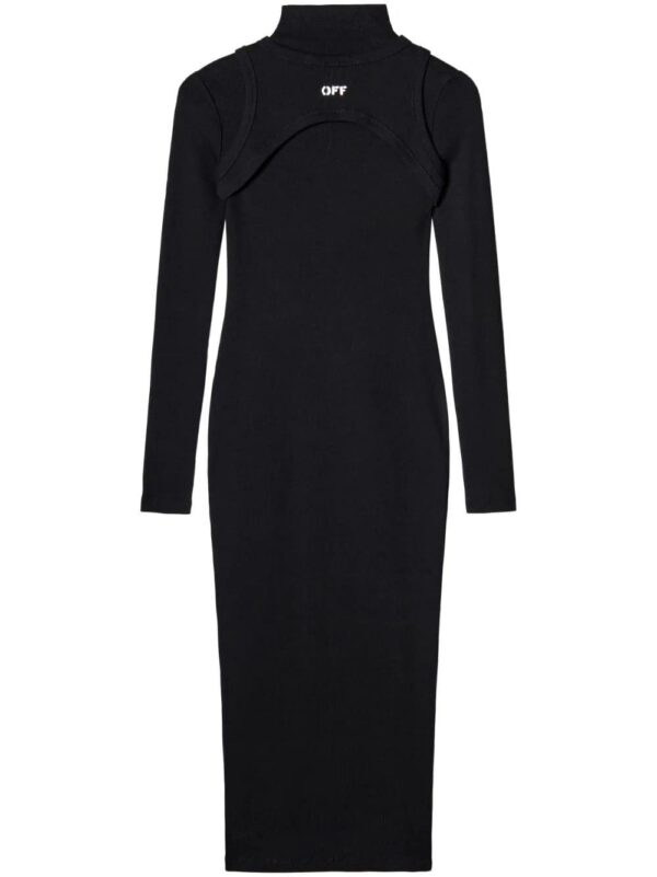 Off-White  ribbed turtleneck midi dress