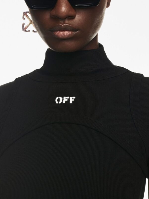 Off-White ribbed turtleneck midi dress - Image 5