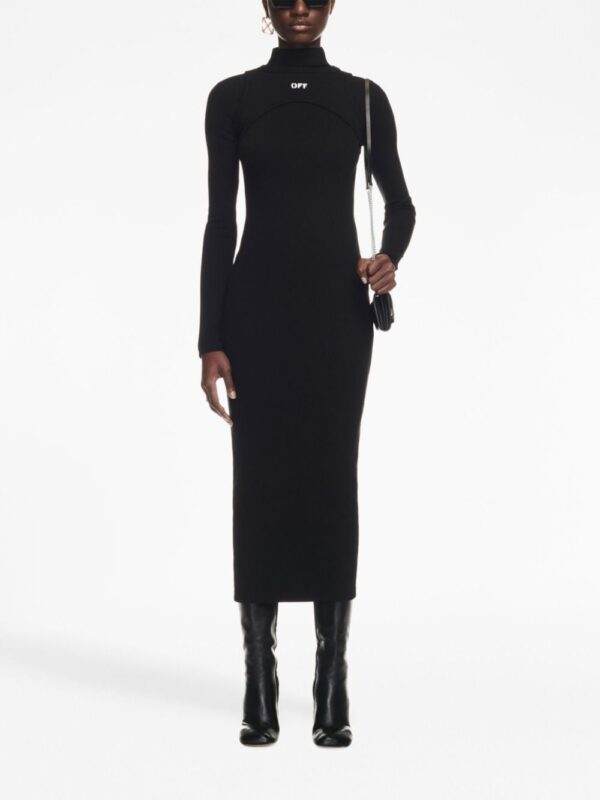 Off-White ribbed turtleneck midi dress - Image 2