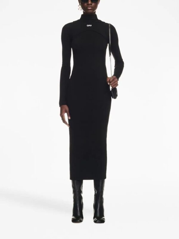 Off-White  ribbed turtleneck midi dress - Image 2