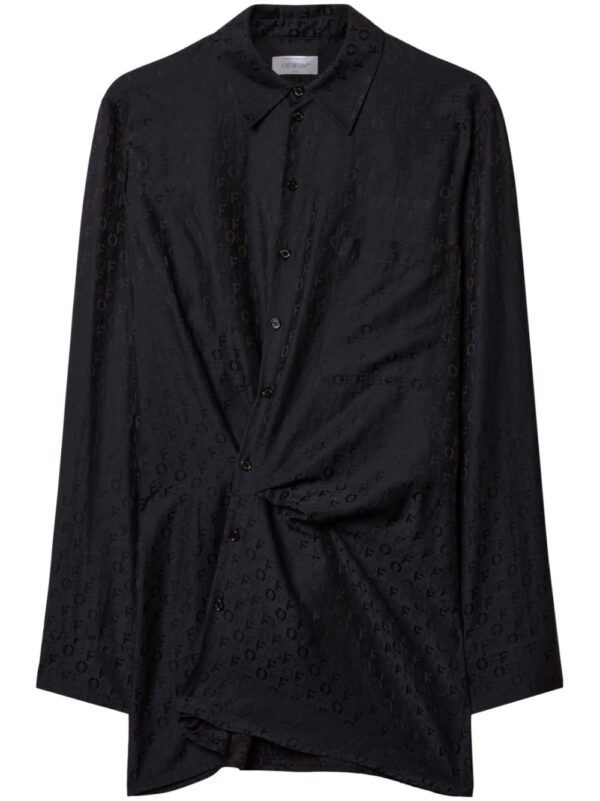 Off-White Off jacquard twisted shirtdress