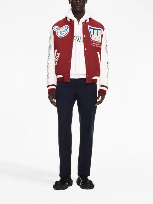 Off-White  Lea appliqué varsity jacket - Image 2