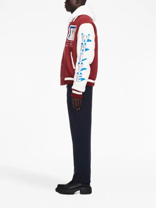Off-White  Lea appliqué varsity jacket - Image 3