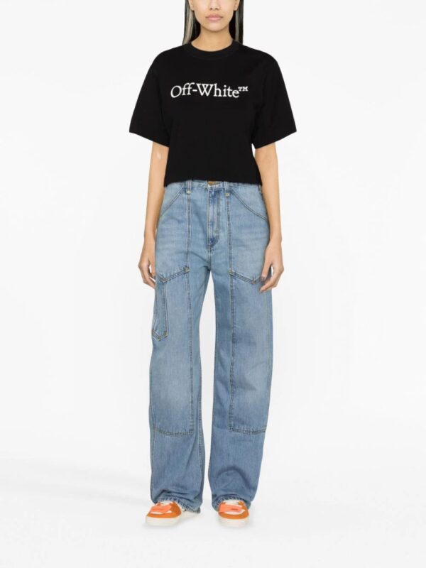 Off-White  logo-print cropped cotton T-shirt - Image 2