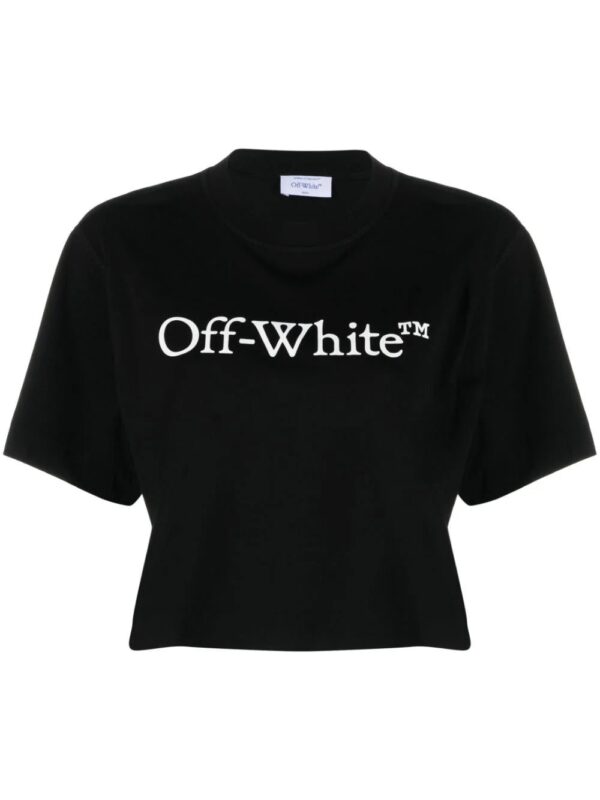 Off-White  logo-print cropped cotton T-shirt