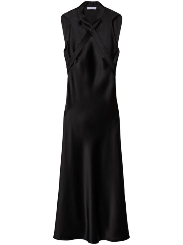 Off-White buckle-detail satin midi dress