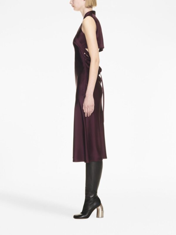 Off-White  crossover-strap satin midi dress - Image 3