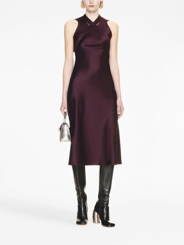 Off-White  crossover-strap satin midi dress - Image 2