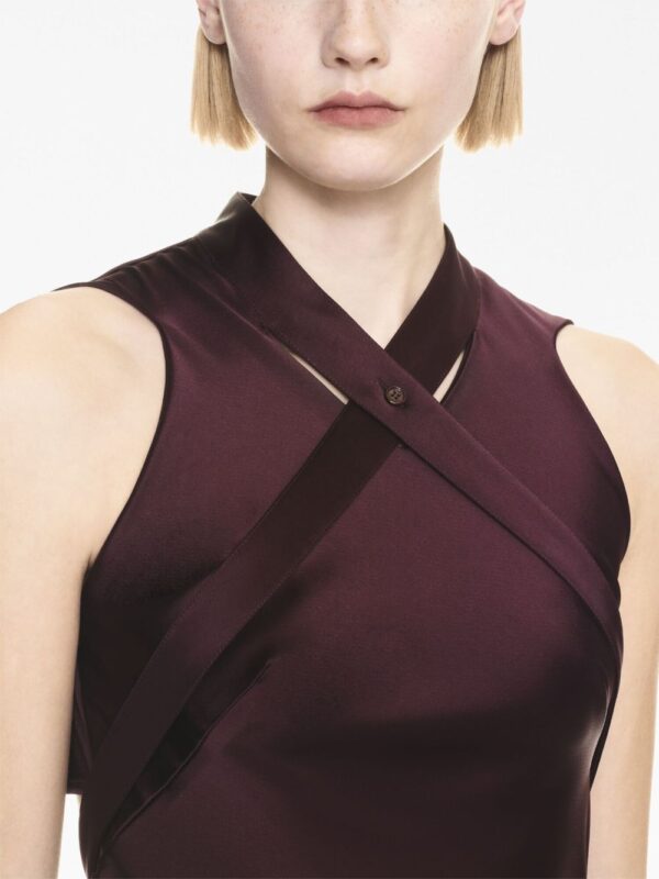 Off-White crossover-strap satin midi dress - Image 5