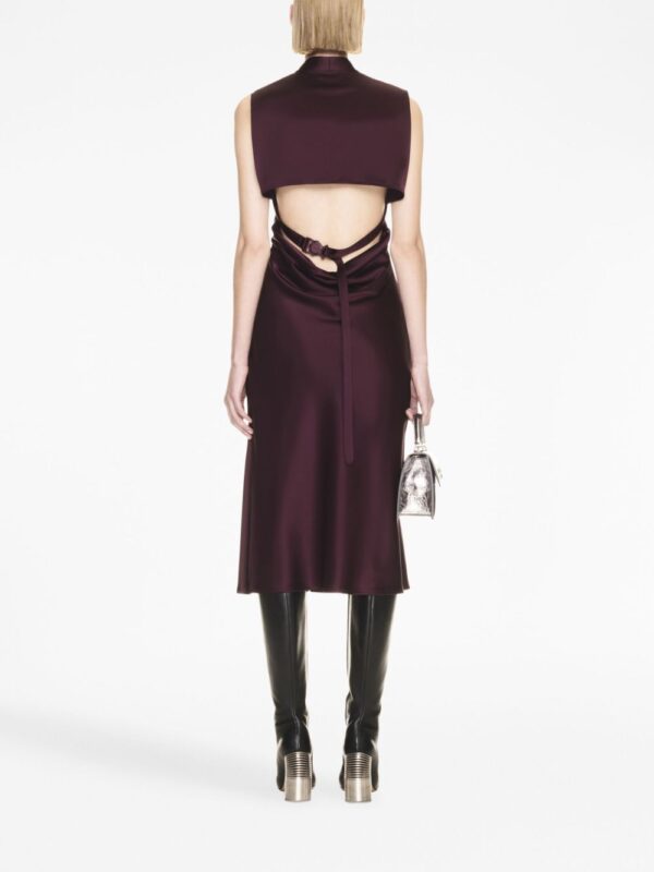 Off-White crossover-strap satin midi dress - Image 3