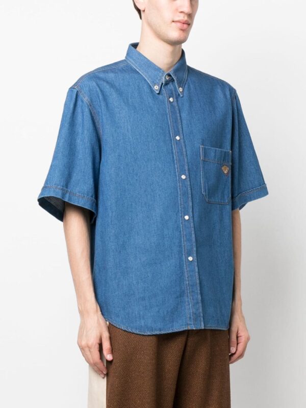 Gucci  bear-motif short-sleeve denim shirt - Image 3