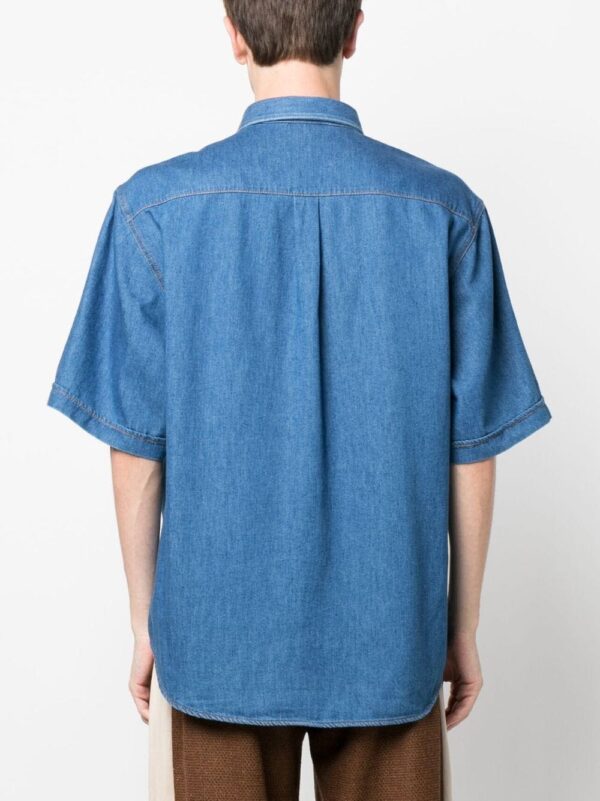 Gucci  bear-motif short-sleeve denim shirt - Image 4