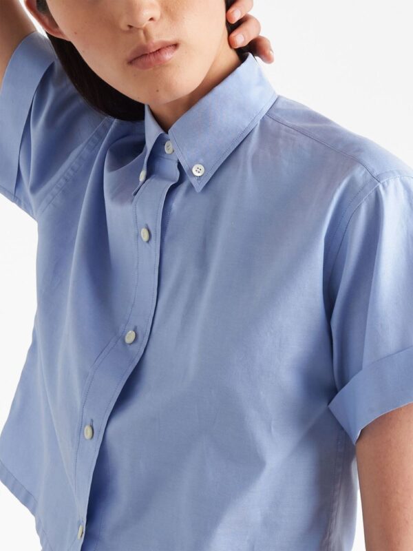 Prada  logo-embroidered oxford shirt - Image 4