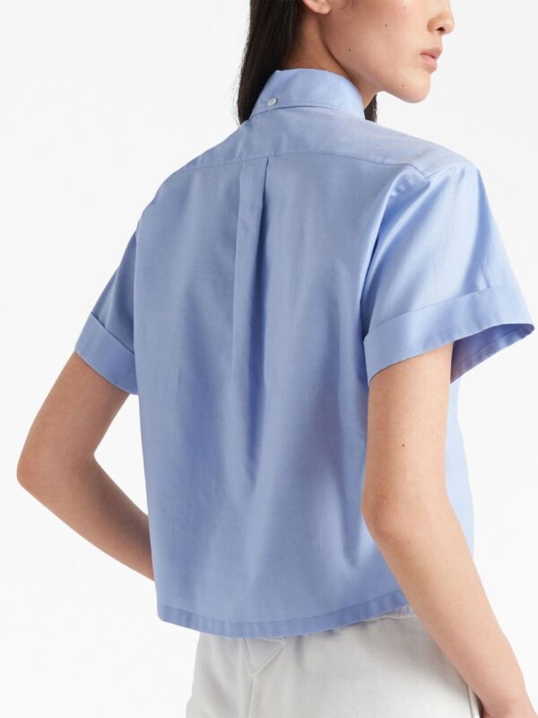 Prada  logo-embroidered oxford shirt - Image 3