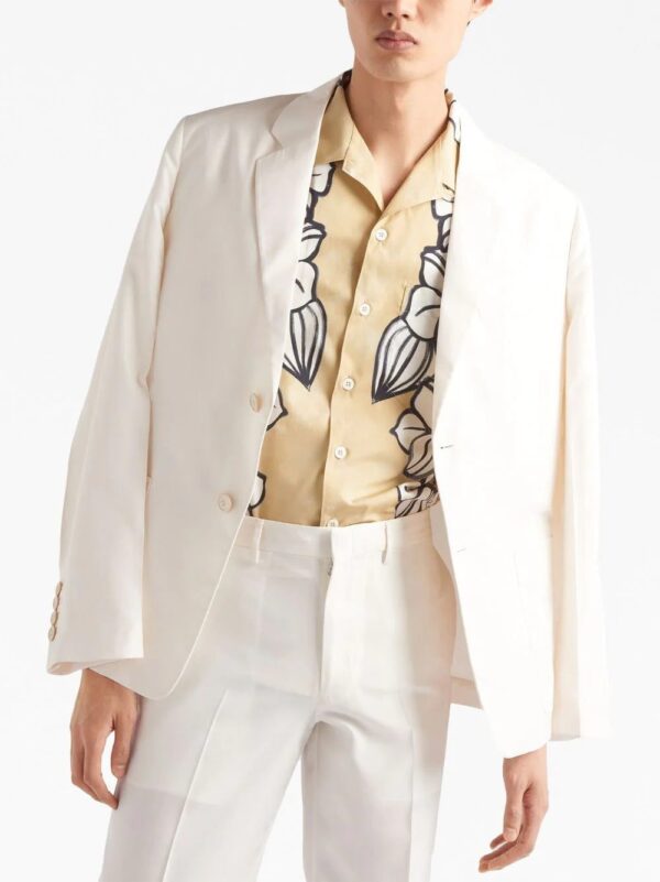 Prada  triangle-logo silk blazer - Image 4