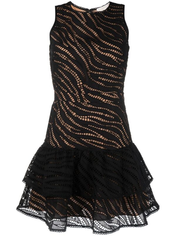 Michael Michael Kors perforated ruffled sleeveless dress