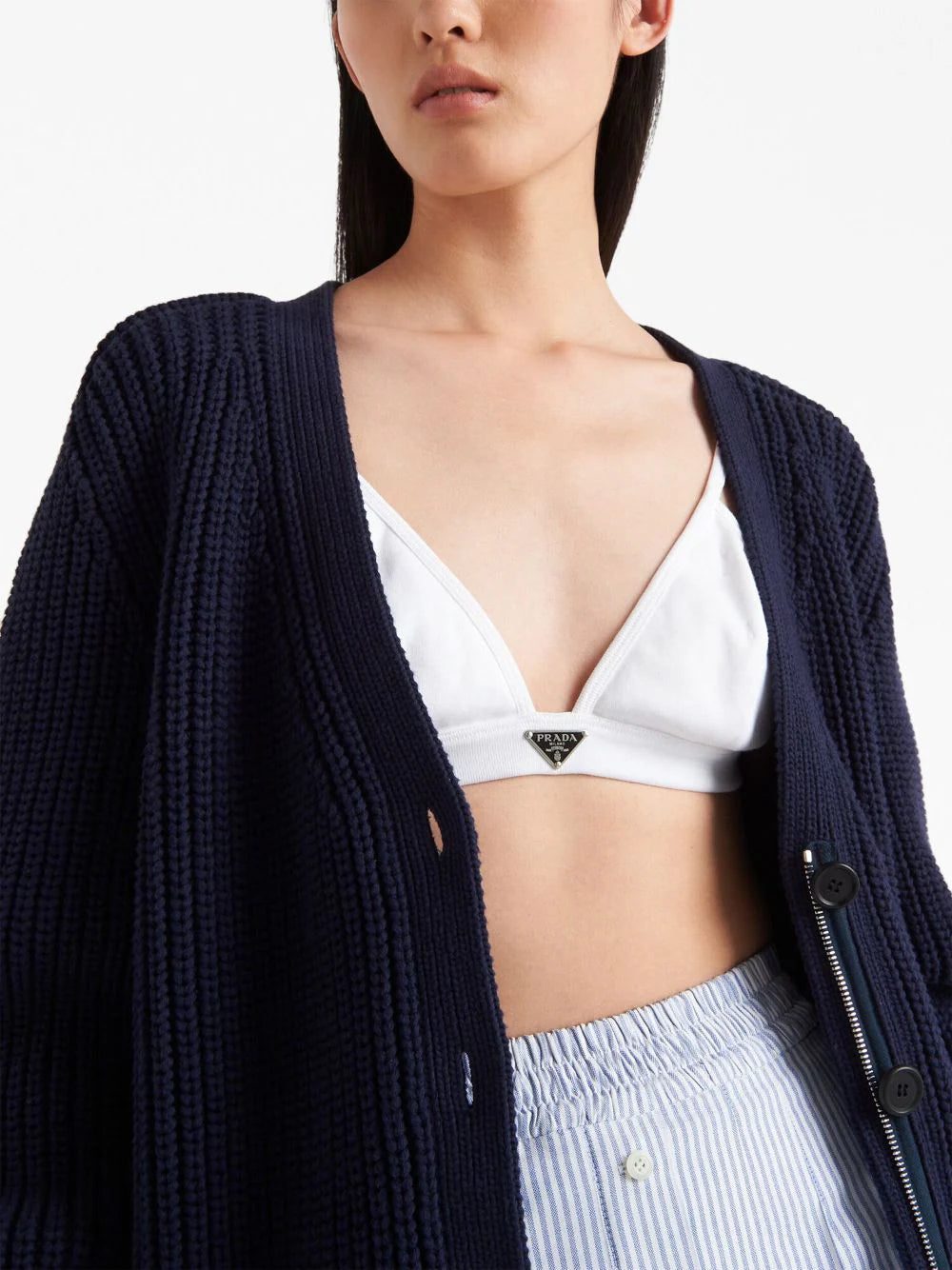 Prada triangle-logo bralette - Image 4