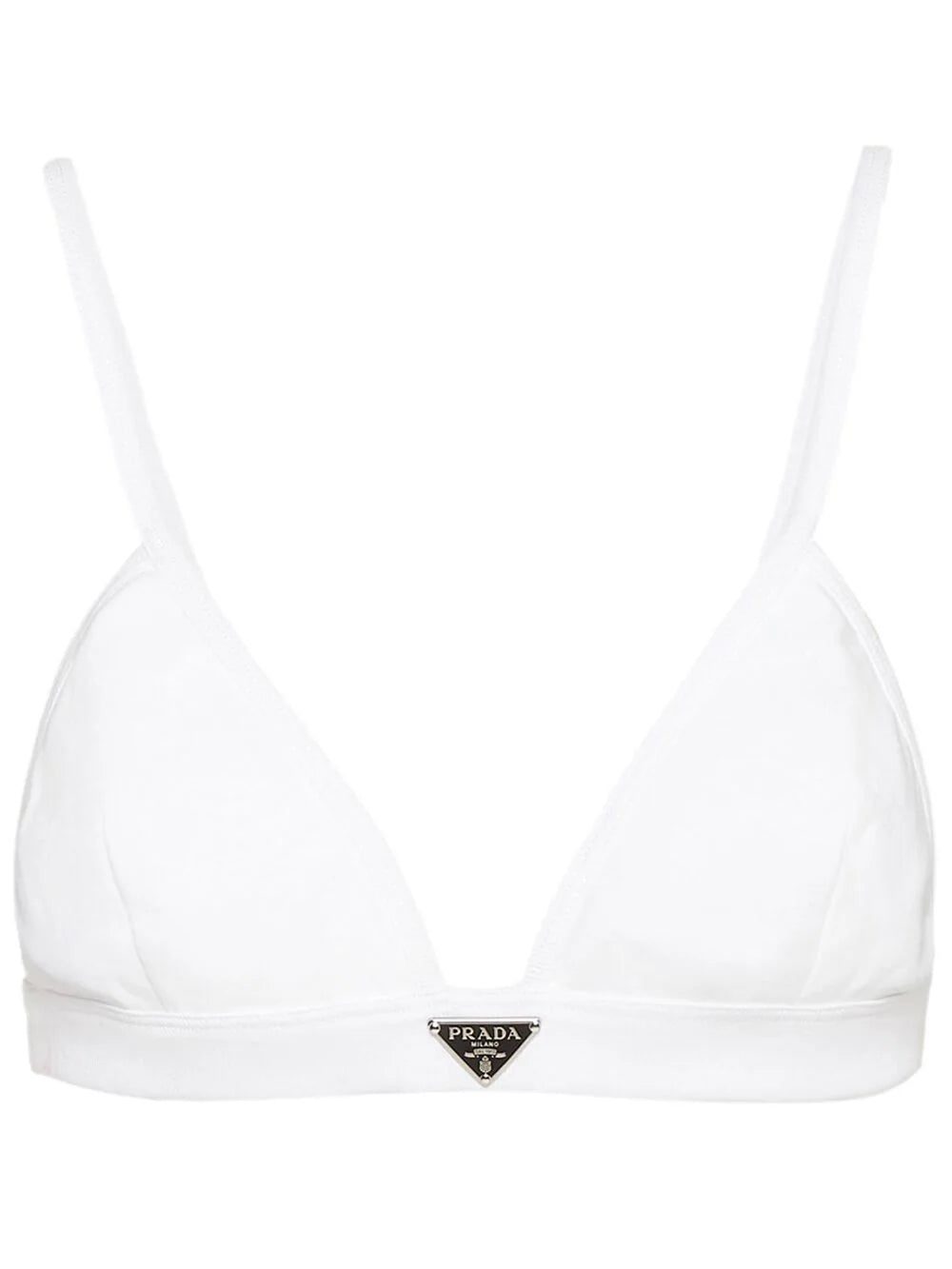 Prada triangle-logo bralette