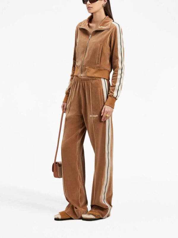 Palm Angels  wide-leg velvet track pants - Image 4