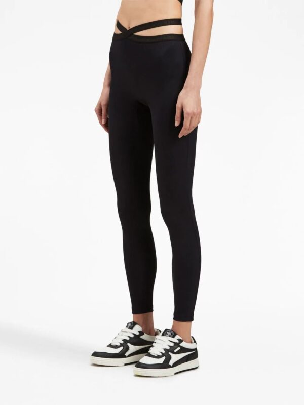 Palm Angels  crossed-waistband ribbed leggings - Image 4