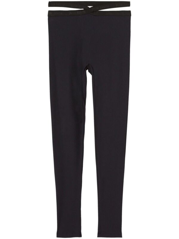 Palm Angels  crossed-waistband ribbed leggings