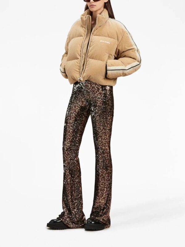 Palm Angels  logo-tape sequin flared trousers - Image 2