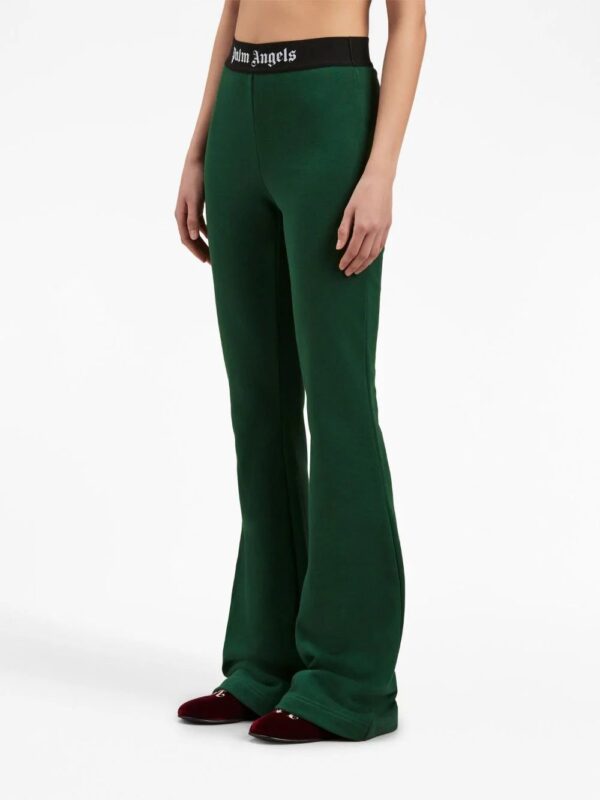 Palm Angels  logo-tape cotton flared trousers - Image 4