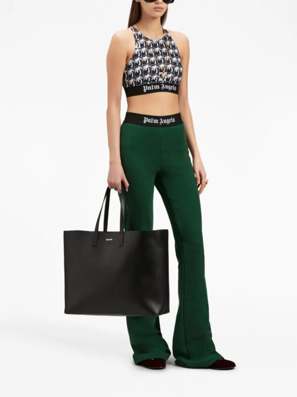 Palm Angels  logo-tape cotton flared trousers - Image 2