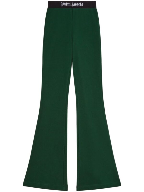 Palm Angels  logo-tape cotton flared trousers