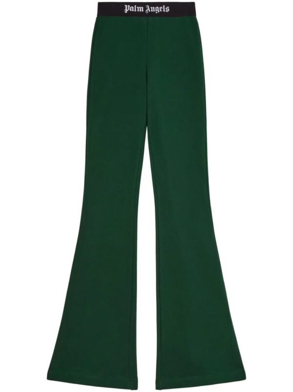Palm Angels  logo-tape cotton flared trousers