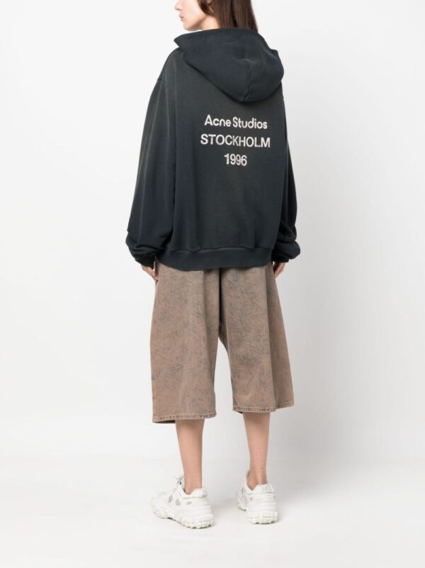 Acne Studios logo-print drop-shoulder hoodie - Image 3