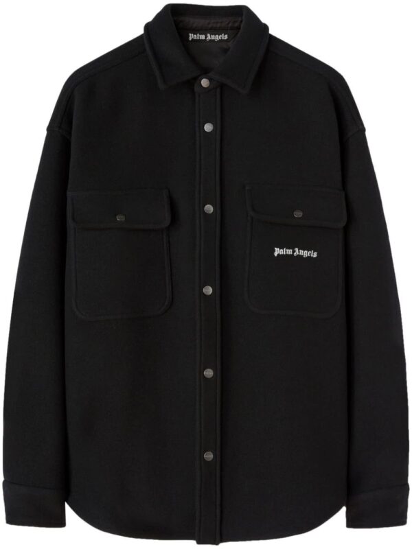 Palm Angels  logo-embroidered twill shirt jacket