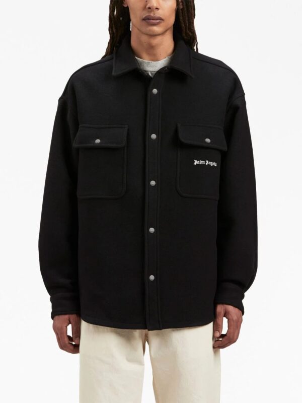 Palm Angels  logo-embroidered twill shirt jacket - Image 3