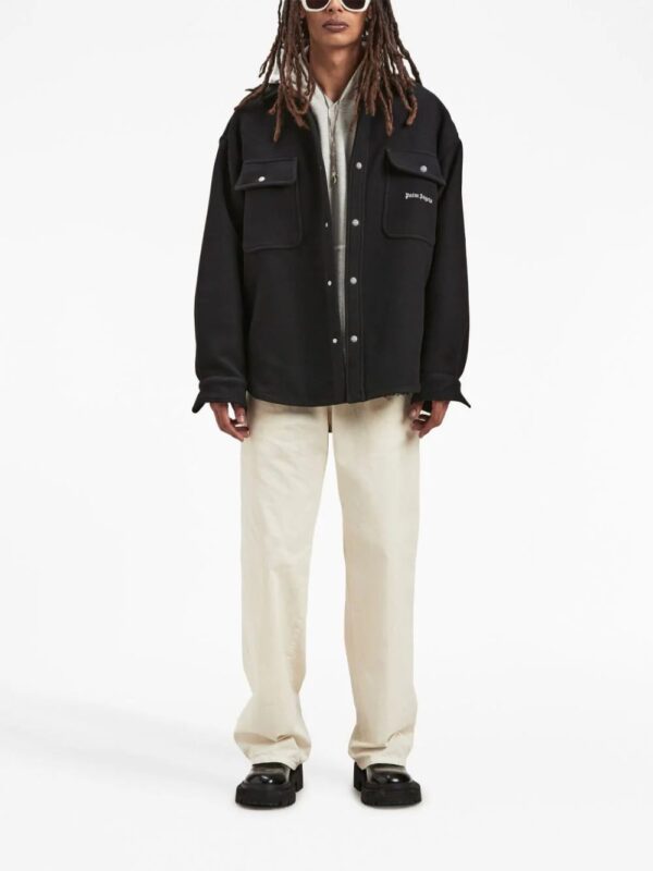 Palm Angels  logo-embroidered twill shirt jacket - Image 2