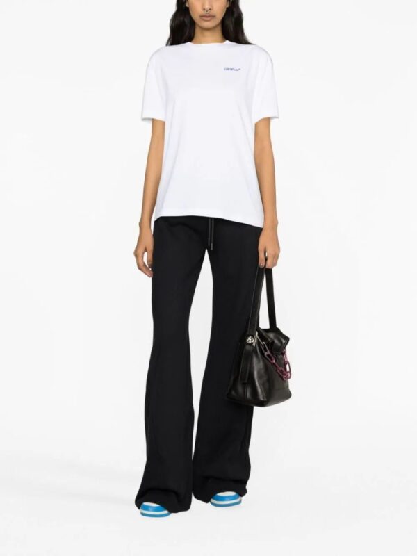 Off-White  Diag-stripe embroidered cotton T-shirt - Image 3