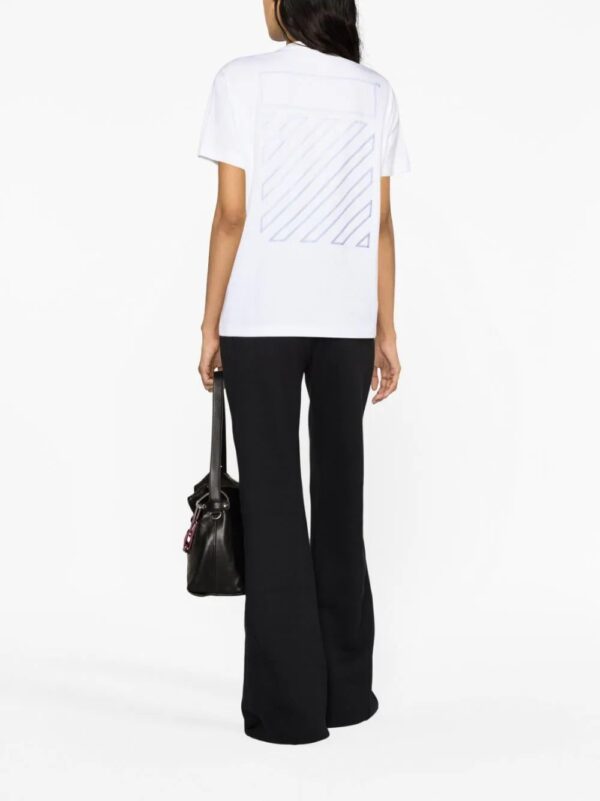 Off-White  Diag-stripe embroidered cotton T-shirt - Image 2