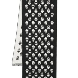 Alexander McQueen  skull-print fringed-edge scarf