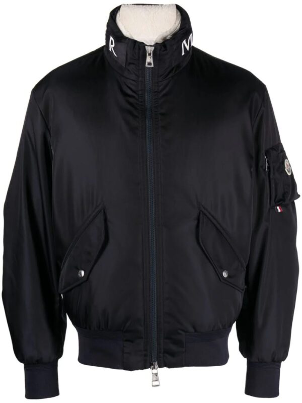 Moncler  logo-collar padded bomber jacket