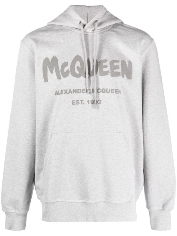 Alexander McQueen  Graffiti print drawstring hoodie