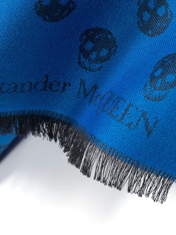 Alexander McQueen  skull-jacquard fringed scarf - Image 2