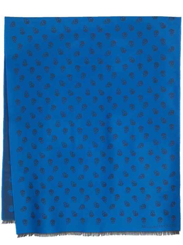 Alexander McQueen  skull-jacquard fringed scarf